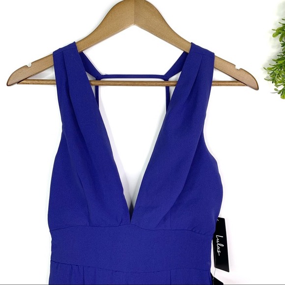 NWT Lulu’s Cobalt Blue Never Looking Back Jumpsuit - Picture 2 of 7